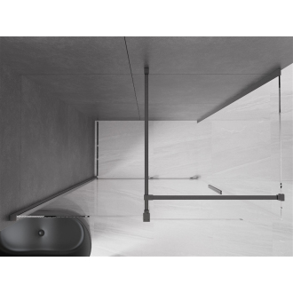 Mexen Velar sprchovací kút 140x80 cm, priehľadná, šedá kartáčovaná 871-140-080-01-66