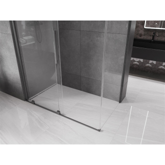 Mexen Velar sprchovací kút 140x80 cm, priehľadná, šedá kartáčovaná 871-140-080-01-66