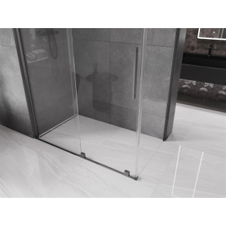 Mexen Velar sprchovací kút 140x85 cm, priehľadná, šedá kartáčovaná 871-140-085-01-66