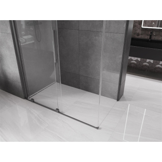 Mexen Velar sprchovací kút 160x80 cm, priehľadná, šedá kartáčovaná 871-160-080-01-66