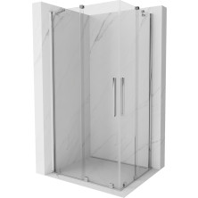 Mexen Velar Duo výsuvný sprchovací kút 90 x 80 cm, transparentný, chróm - 871-090-080-02-01