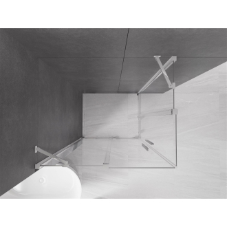 Mexen Velar Duo výsuvný sprchovací kút 90 x 80 cm, transparentný, chróm - 871-090-080-02-01