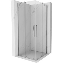 Mexen Velar Duo výsuvný sprchovací kút 90 x 90 cm, transparentný, chróm - 871-090-090-02-01