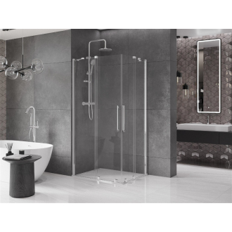 Mexen Velar Duo výsuvný sprchovací kút 100 x 90 cm, transparentný, chróm - 871-100-090-02-01