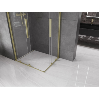 Mexen Velar Duo vysúvací sprchovací kút 90x80, transp., brúsené zlato 871-090-080-02-55