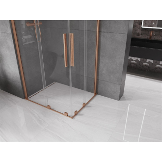 Mexen Velar Duo vysúvací sprchovací kút 100x90, transp., brúsená meď 871-100-090-02-65