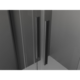 Mexen Velar Duo sprchovací kút 90x90 cm, priehľadná, šedá kartáčovaná 871-090-090-02-66