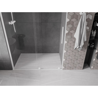 Mexen Velar posuvné sprchové dvere 140 cm, priehľadné, biele - 871-140-000-01-20
