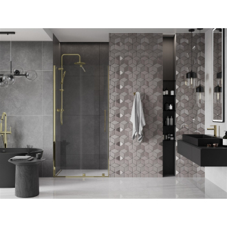 Mexen Velar posuvné sprchové dvere 110 cm, priehľadné, zlaté - 871-110-000-01-50