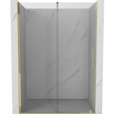 Mexen Velar posuvné sprchové dvere 130 cm, priehľadné, zlaté - 871-130-000-01-50