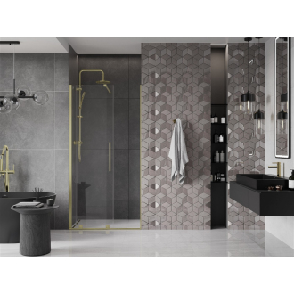 Mexen Velar posuvné sprchové dvere 90 cm, transparentné, brúsené zlato 871-090-000-01-55