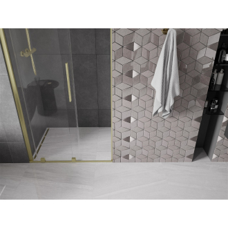 Mexen Velar posuvné sprchové dvere 110 cm, transparentné, brúsené zlato 871-110-000-01-55