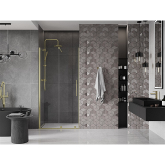 Mexen Velar posuvné sprchové dvere 110 cm, transparentné, brúsené zlato 871-110-000-01-55