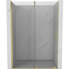 Mexen Velar posuvné sprchové dvere 130 cm, transparentné, brúsené zlato 871-130-000-01-55