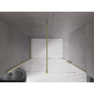 Mexen Velar posuvné sprchové dvere 130 cm, transparentné, brúsené zlato 871-130-000-01-55
