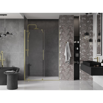 Mexen Velar posuvné sprchové dvere 130 cm, transparentné, brúsené zlato 871-130-000-01-55