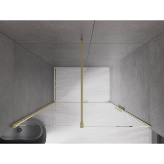 Mexen Velar posuvné sprchové dvere 160 cm, transparentné, brúsené zlato 871-160-000-01-55