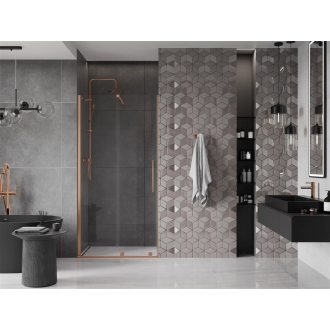 Mexen Velar posuvné sprchové dvere 90 cm, transparentné, ružové zlato - 871-090-000-01-60