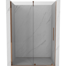 Mexen Velar posuvné sprchové dvere 130 cm, transparentné, ružové zlato - 871-130-000-01-60