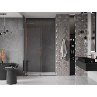Mexen Velar posuvné sprchové dvere 150 cm, transparentné, ružové zlato - 871-150-000-01-60