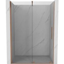 Mexen Velar posuvné sprchové dvere 130 cm, transparentné, brúsená meď - 871-130-000-01-65