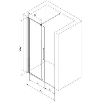 Mexen Velar posuvné sprchové dvere 140 cm, transparentné, brúsená meď - 871-140-000-01-65