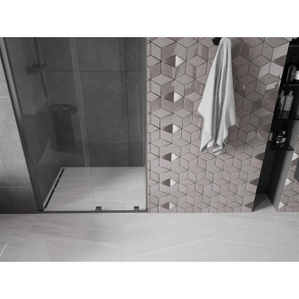 Mexen Velar posuvné sprchové dvere 90 cm, transparent, šedá kartáčovaný 871-090-000-01-66