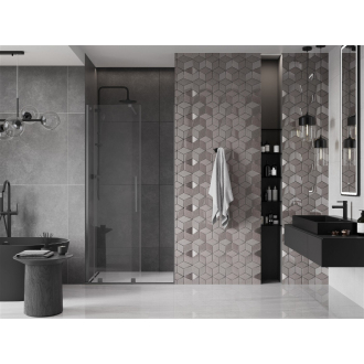 Mexen Velar posuvné sprchové dvere 90 cm, transparent, šedá kartáčovaný 871-090-000-01-66