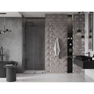 Mexen Velar posuvné sprchové dvere 90 cm, transparent, šedá kartáčovaný 871-090-000-01-66