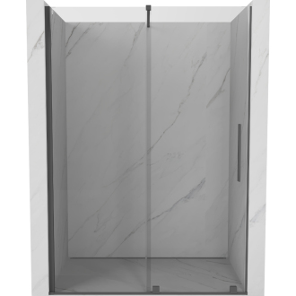 Mexen Velar posuvné sprchové dvere 150 cm, transparent, šedá kartáčovaný 871-150-000-01-66