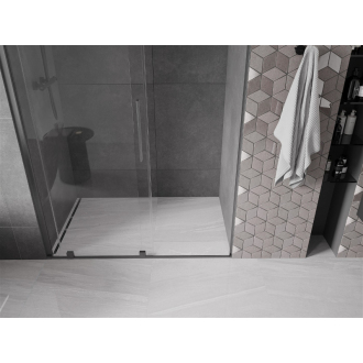 Mexen Velar posuvné sprchové dvere 150 cm, transparent, šedá kartáčovaný 871-150-000-01-66