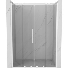 Mexen Velar Duo posuvné sprchové dvere 140 cm, transparentné, biele - 871-140-000-02-20