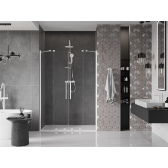 Mexen Velar Duo posuvné sprchové dvere 160 cm, transparentné, biele - 871-160-000-02-20