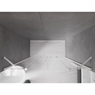 Mexen Velar Duo posuvné sprchové dvere 200 cm, transparentné, biele - 871-200-000-02-20