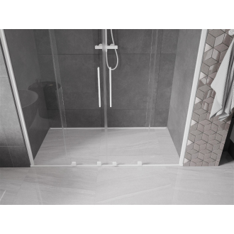 Mexen Velar Duo posuvné sprchové dvere 200 cm, transparentné, biele - 871-200-000-02-20