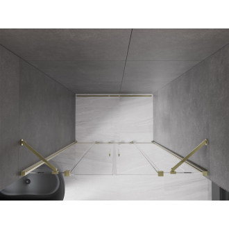 Mexen Velar Duo posuvné sprchové dvere 150 cm, priehľadné, zlaté - 871-150-000-02-50