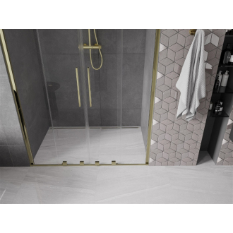 Mexen Velar Duo posuvné sprchové dvere 150 cm, priehľadné, zlaté - 871-150-000-02-50