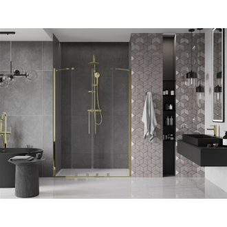 Mexen Velar Duo posuvné sprchové dvere 150 cm, priehľadné, zlaté - 871-150-000-02-50