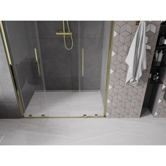 Mexen Velar Duo posuvné sprchové dvere 160 cm, priehľadné, zlaté - 871-160-000-02-50