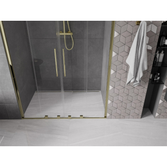 Mexen Velar Duo posuvné sprchové dvere 160 cm, priehľadné, zlaté - 871-160-000-02-50
