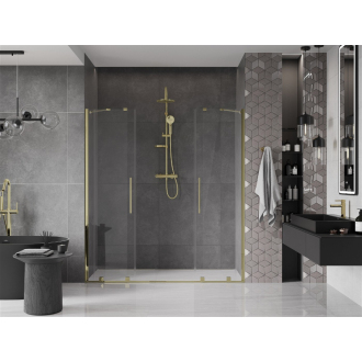 Mexen Velar Duo posuvné sprchové dvere 170 cm, priehľadné, zlaté - 871-170-000-02-50