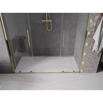 Mexen Velar Duo posuvné sprchové dvere 200 cm, priehľadné, zlaté - 871-200-000-02-50