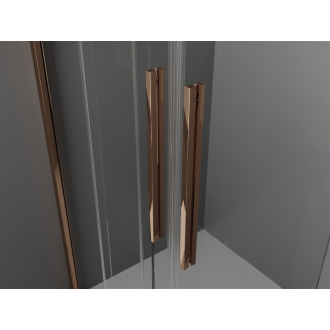 Mexen Velar Duo posuvné sprchové dvere 150 cm, transparent, ružové zlato 871-150-000-02-60