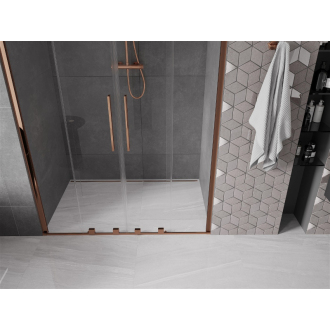 Mexen Velar Duo posuvné sprchové dvere 150 cm, transparent, ružové zlato 871-150-000-02-60