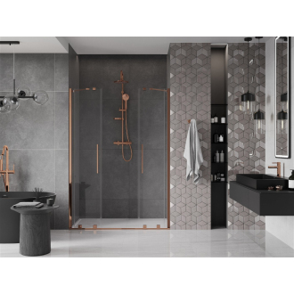 Mexen Velar Duo posuvné sprchové dvere 150 cm, transparent, ružové zlato 871-150-000-02-60