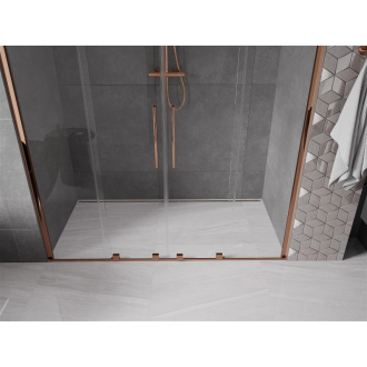 Mexen Velar Duo posuvné sprchové dvere 200 cm, transparent, ružové zlato 871-200-000-02-60