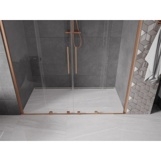 Mexen Velar Duo posuvné sprchové dvere 170 cm, transparent, brúsená meď 871-170-000-02-65