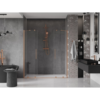Mexen Velar Duo posuvné sprchové dvere 170 cm, transparent, brúsená meď 871-170-000-02-65