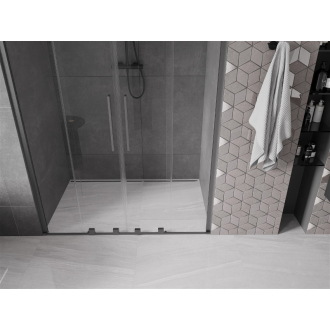 Mexen Velar Duo posuvné sprchové dvere 150, transp., sivá kefa. 871-150-000-02-66