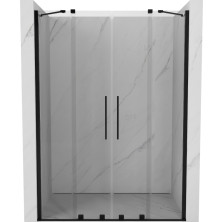 Mexen Velar Duo posuvné sprchové dvere 140 cm, priehľadné, čierne - 871-140-000-02-70